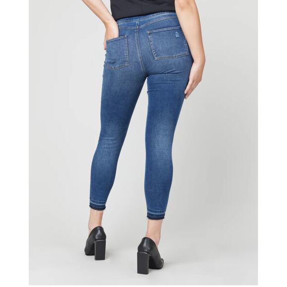 SPANX Women's Distressed Ankle Skinny Jeans Medium Wash Shapewear sz. M - Picture 2 of 13